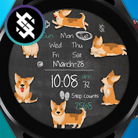 BFF45- Blackboard Art Corgi