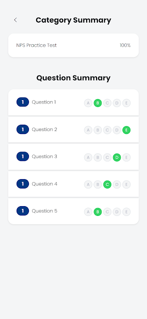NPS Practice Test Screenshot 3