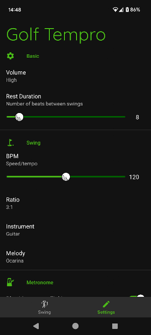 Golf Tempro | Swing Tempo Screenshot 2