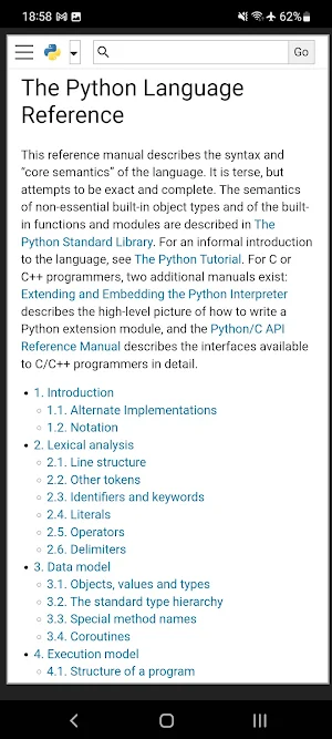 Python 3.11.1 offline docs Screenshot 3