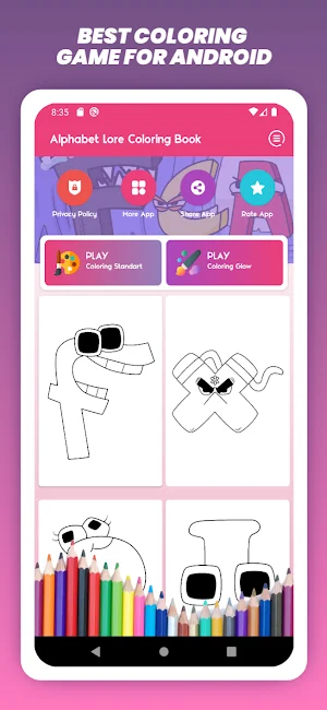 Alphabet Lore Coloring Game Screenshot 0