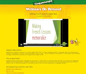 Linguascope Webinars Screenshot 1