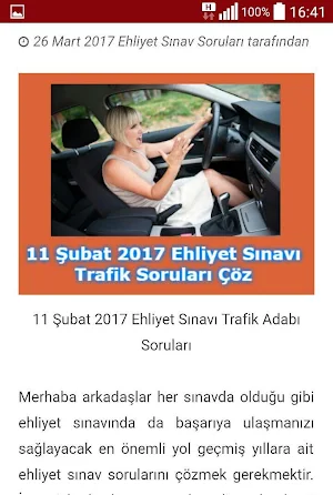 2018 Ehliyet Sınav Soruları Screenshot 1