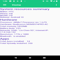 system, CPU, battery and Apps