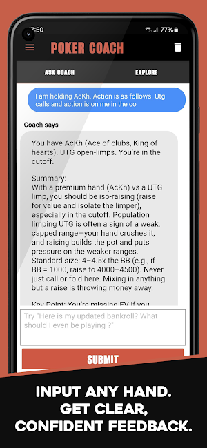Texas Holdem Poker Coach+ Screenshot 0