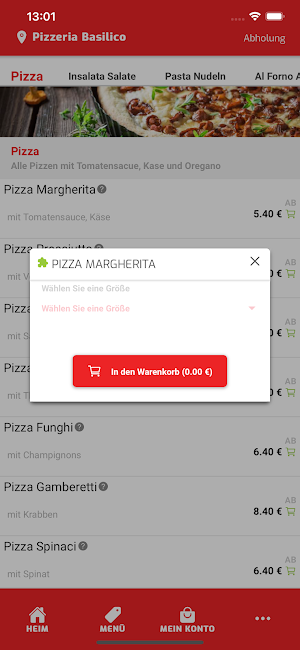 Pizzeria Basilico Screenshot 2