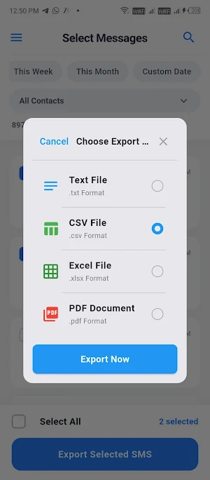SMS Exporter Screenshot 2
