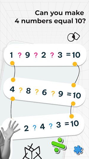 Make it 10: 4 numbers 1 result Screenshot 1