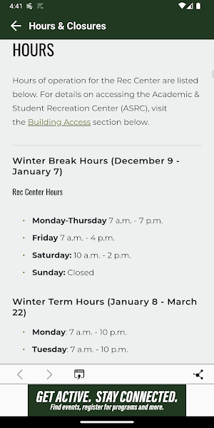 Portland State Campus Rec Screenshot 3
