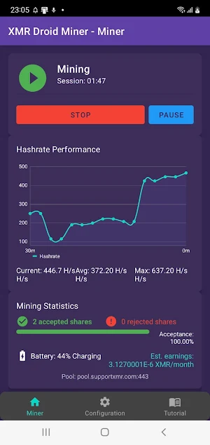 Droid XMR Miner Screenshot 0