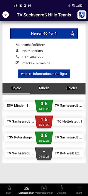 TV Sachsenroß Hille Tennis Screenshot 2