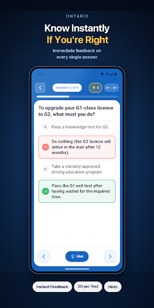 G1 Driving Practice Test Screenshot 2