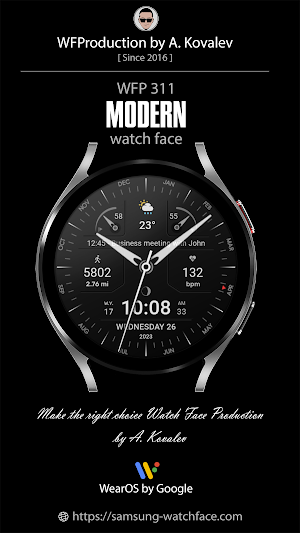 WFP 311 Modern watch face Screenshot 0