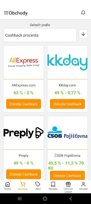 Cashback Ziskejte.cz Screenshot 2