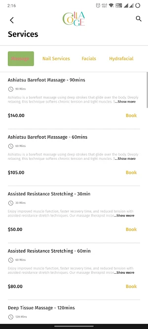 Collage Spa Screenshot 2