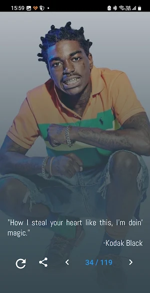 Kodak Black Quotes and Lyrics Screenshot 1