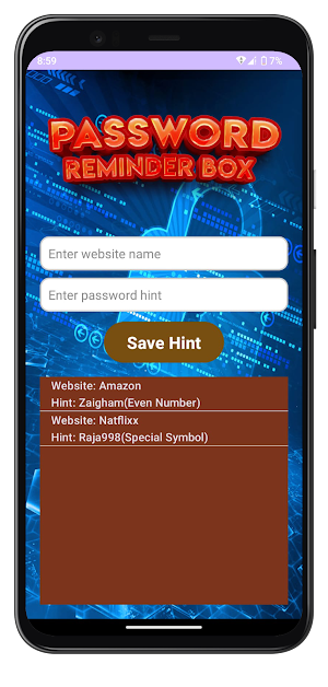 Password Reminder Box Screenshot 2