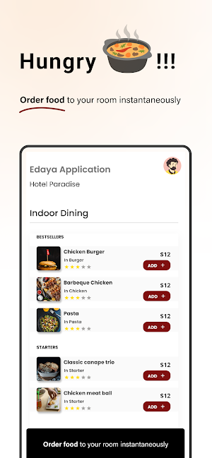 Edaya:CheckIn/out,Room Service Screenshot 3