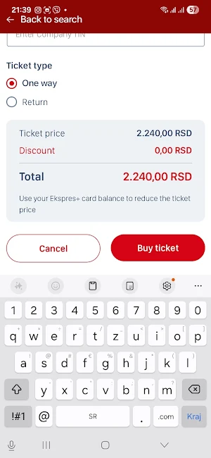 Niš Ekspres prodaja karata Screenshot 2