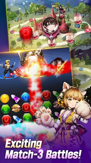 Brave Nine&Puzzle - Match 3 Screenshot 2