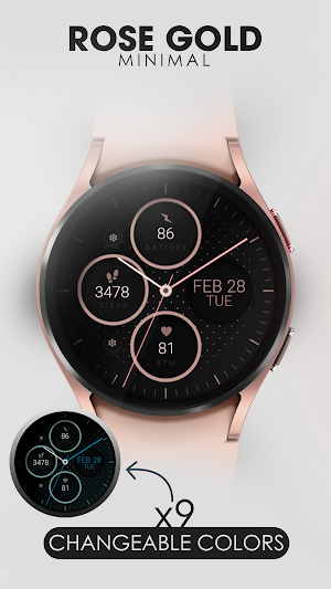Rose Gold v2 analog watch face Screenshot 2