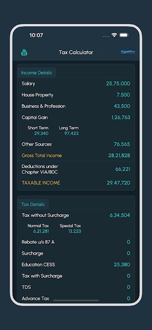 TaxWhiz: Income Tax Calculator Screenshot 1