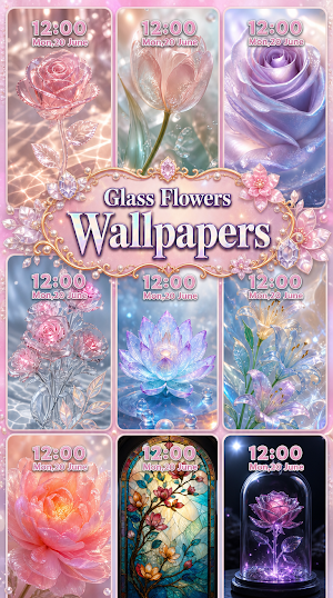 Glass Flowers Wallpapers Screenshot 0