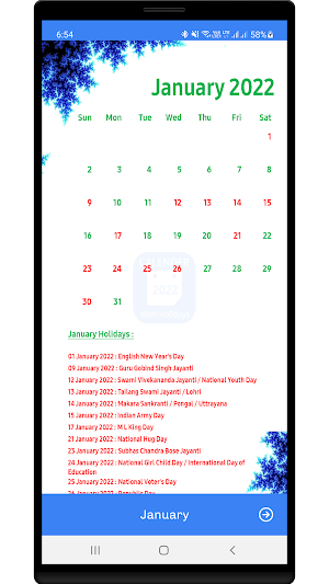 Calendar 2022 & Holidays Screenshot 2
