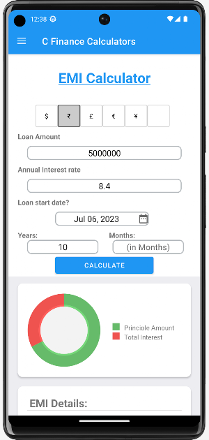 C Finance Calculator Screenshot 1