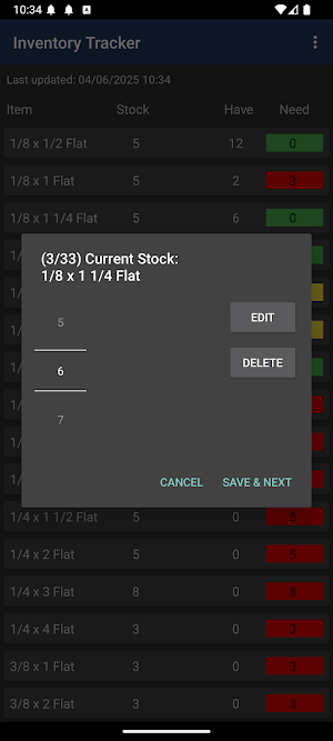 Steel Inventory Tracker Screenshot 1