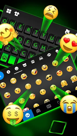 Neon Black Business Keyboard Theme Screenshot 3