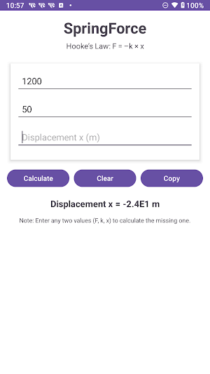 Hooke’s Law Calculator Screenshot 0