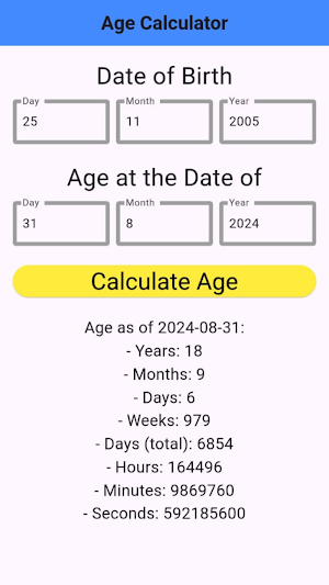 Age Calculator Birth Detector Screenshot 1
