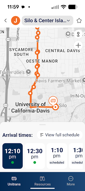 UC Davis Mobile App Screenshot 1