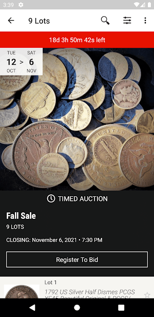 Original US Coins Auctions Screenshot 1