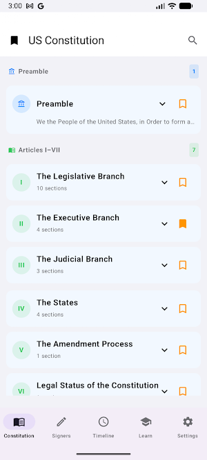 Pocket Constitution Screenshot 0