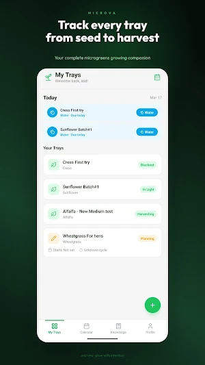 Microva - Microgreens planner Screenshot 0