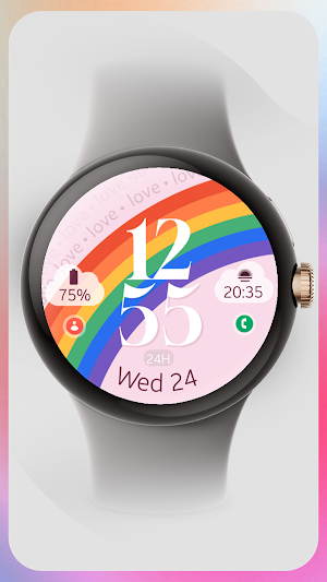 Rainbow 2 digital watch face Screenshot 3