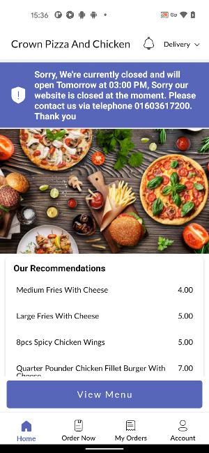 Crown Pizza And Chicken Screenshot 1