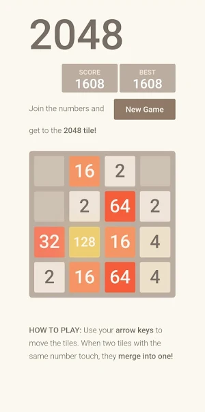2048 Game Screenshot 3