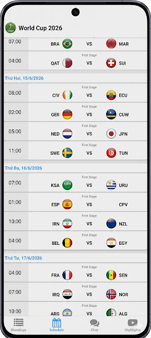 Lịch thi đấu World Cup 2026 Screenshot 3