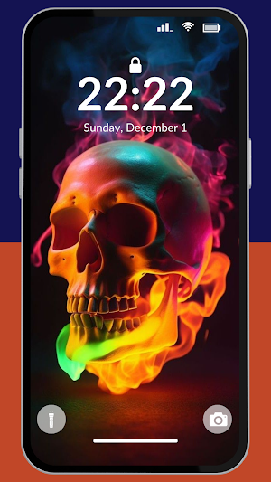 Hellfire Skull Wallpaper 4K Screenshot 2
