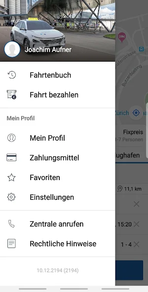 Airport Taxi Zürich Screenshot 1