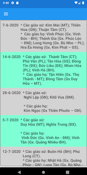 Lịch công giáo - GP.BMT Screenshot 3