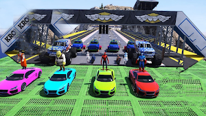 Superhero Ramp Car Stunts Game Screenshot 0