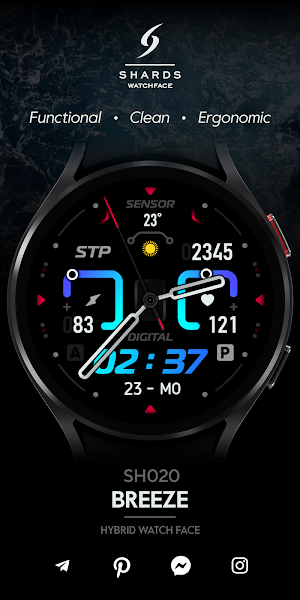 SH020 Watch Face, WearOS watch Screenshot 0
