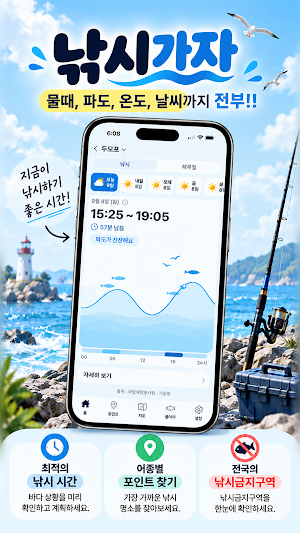 낚시가자 : 물때 낚시금지구역 낚금 바다낚시 해루질 Screenshot 0