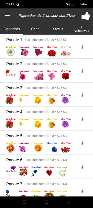Figurinhas de Boa noite Flores Screenshot 0