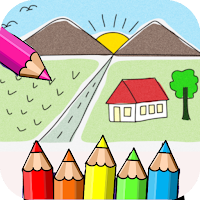 coloring beautiful scenery