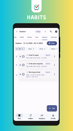 Plannely – tasks and habits Screenshot 3